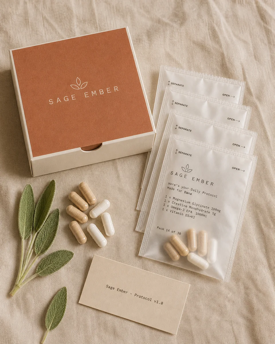 Sage Ember personalized daily supplement packs